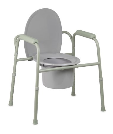McKesson McKesson Commode Chair Fixed Arm Steel Frame Back Bar 16 to 21-3/4 Inch Height - 146-11105N-4