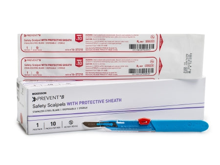 McKesson McKesson Prevent B Safety Scalpel Size 10 Stainless Steel / Plastic Plastic Sterile Disposable - 16-63210