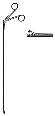 Sklar - Broncho-Esophagoscopy Forceps Chevalier-Jackson 12 Inch Length OR Grade Stainless Steel NonSterile NonLocking Finger Ring Handle Straight 4 mm Ball Tip - 75-1274