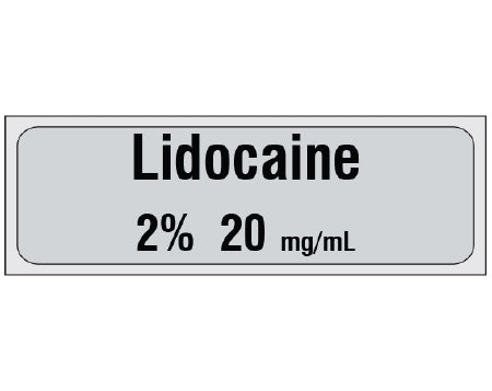 Shamrock - Drug Label Anesthesia Label Lidocaine / 2% 20 mg/mL Gray 1/2 X 1 Inch - SA-3011-PRE