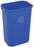 Grainger Tough Guy Recycling Container 10-1/4 gal. Rectangular Blue Plastic Open Top - 4UAU6