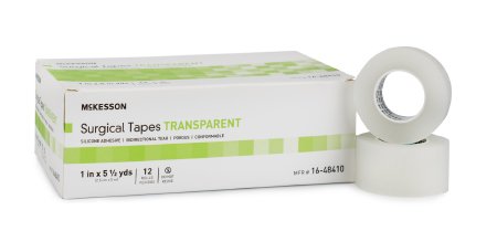 McKesson McKesson Medical Tape Silicone 1 Inch X 5-1/2 Yard Transparent NonSterile - 16-48410