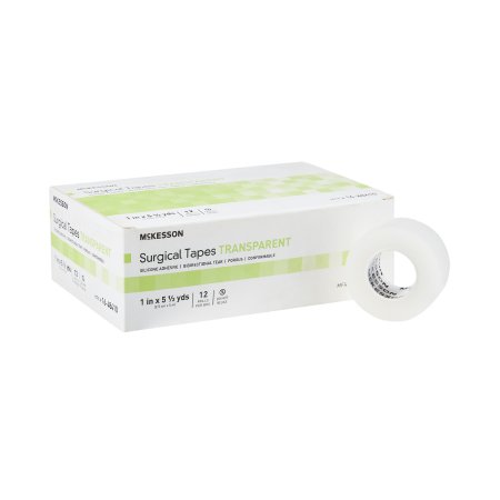 McKesson - Medical Tape Porous Plastic / Silicone 1 Inch X 5-1/2 Yard Transparent NonSterile - 16-48410