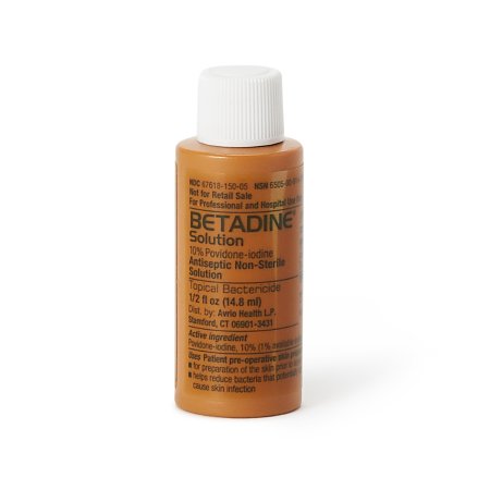 Betadine - Skin Prep Solution 1/2 oz. Bottle 10% Strength Povidone-Iodine NonSterile - 67618015005