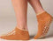 Terry Treads - Fall Management Slipper Socks Large Beige Ankle High - 46012-LAR