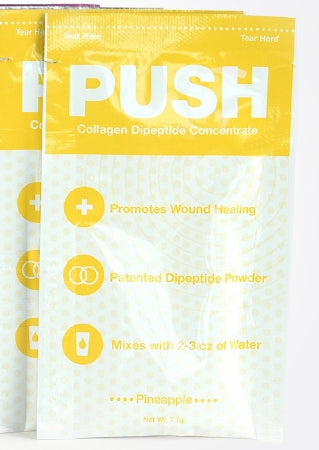 Global Health Products PUSH Collagen Dipeptide Concentrate Oral Supplement Pineapple Flavor 7.7 Gram Individual Packet Powder - GH-16
