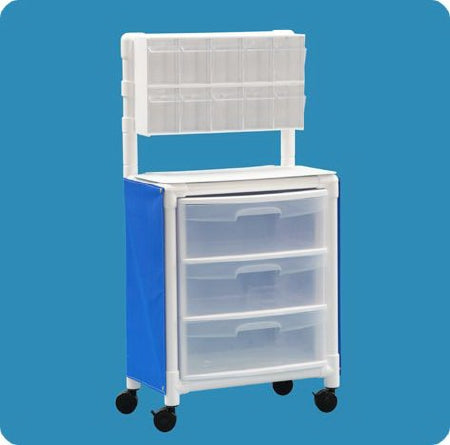 IPU Multi-Purpose Cart 15 X 26 X 51.5 Inch 3 Drawers, 10 Small Drawers - PSC10