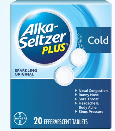 Bayer Alka-Seltzer Plus Cold and Cough Relief 325 mg - 2 mg - 7.8 mg Strength Effervescent Tablet 20 per Box - 280144020