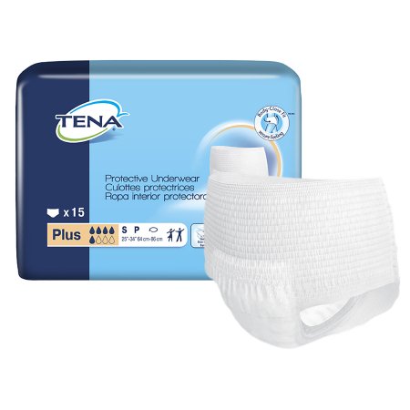 TENA ProSkin Plus Protective - Unisex Adult Absorbent Underwear Pull On with Tear Away Seams Small Disposable Moderate Absorbency - 72631