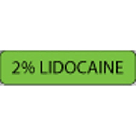 Precision Dynamics MedVision Pre-Printed Label Anesthesia Label 2% LIDOCAINE Fluorescent Green 5/16 X 1-1/4 Inch - V01FG1449