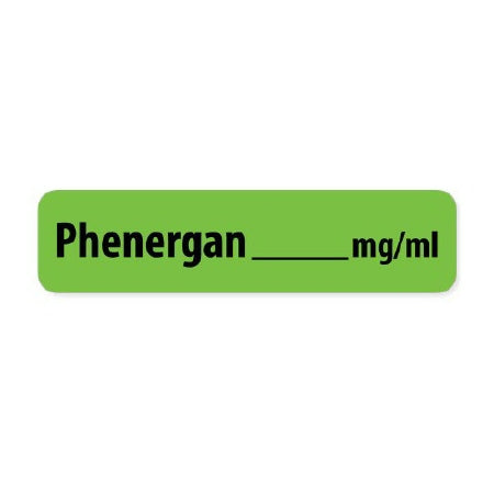 Precision Dynamics MedVision Pre-Printed Label Anesthesia Label PHENERGAN_____ MG/ML Fluorescent Green 5/16 X 1-1/4 Inch - V01FG3643P