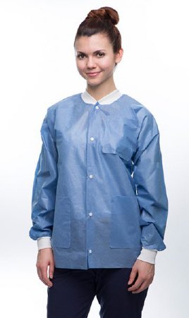 Valumax International Lab Jacket Valumax Easy-Breathe Ceil Blue Large Hip Length Limited Reuse - 3530CBL