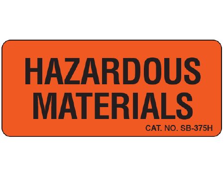 Shamrock - Pre-Printed Label Warning Label Fluorescent Red Hazardous Materials Black Biohazard 1 X 2-1/4 Inch - SB-375H