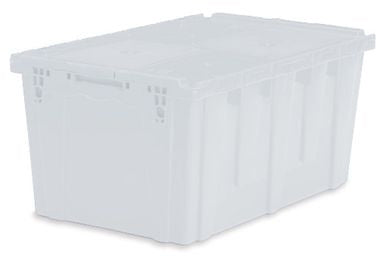 Market Lab - Tote with Lid Clear HDPE 12.6 X 17 X 26.9 Inch - 0926-SC