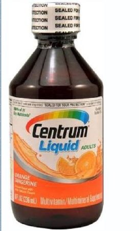 Pfizer Centrum Liquid Multivitamin Supplement Vitamin A / Asorbic Acid / Vitamin D / Vitamin E 1300 IU - 60 mg - 400 IU - 30 IU Strength Liquid 8 Oz. Citrus Flavor - 5434462