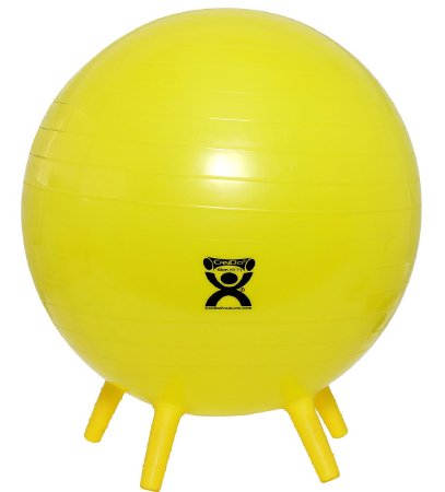 CanDo - Inflatable Exercise Ball with Stability Feet Yellow - 30-1891