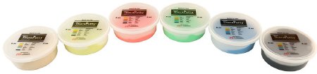 CanDo TheraPutty - Therapy Putty Set 2X-Soft / X-Soft / Soft / Medium / Firm / X-Firm 6 X 6 oz. - 10-1483