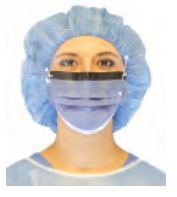 PremierPro - Procedure Mask with Eye Shield Anti-fog Foam Pleated Earloops One Size Fits Most Sea Blue NonSterile ASTM Level 3 Adult - 2451