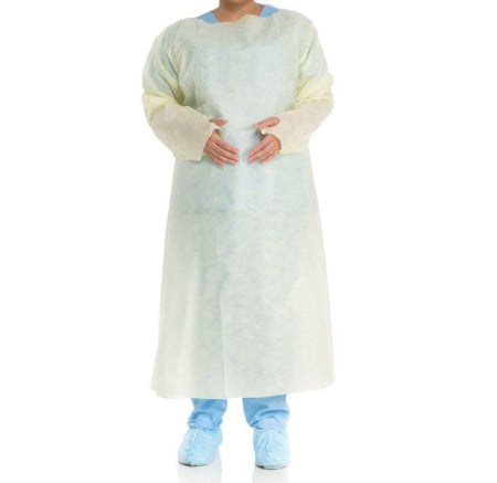 O&M Halyard Inc Over-the-Head Protective Procedure Gown 2X-Large Unisex AAMI Level 2 Yellow - 44719