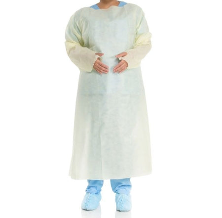 O&M Halyard Inc Over-the-Head Protective Procedure Gown X-Large Unisex AAMI Level 2 Yellow - 44717