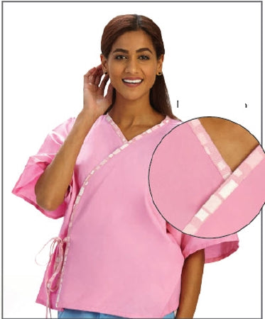 Fashion Seal Uniforms Simply Soft Exam Jacket Pink One Size Fits Most Front Opening Waist Tie Closure Female - 619
