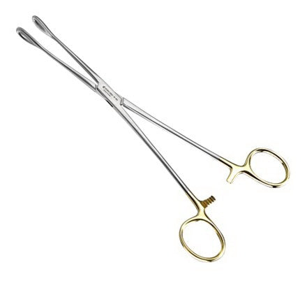 Euro-Med - Sponge Forceps Foerster 9-3/4 Inch Length Ratchet Handle Oval Tips with Serration - 16-182