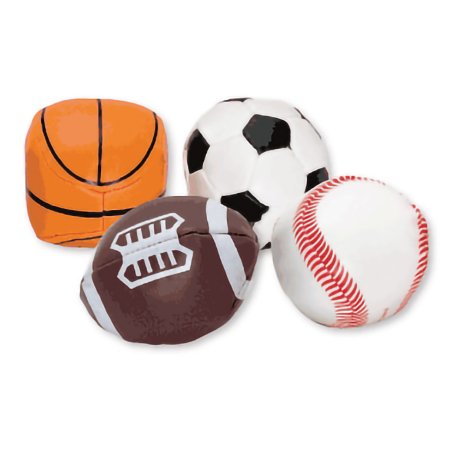 Kids Love Stickers - 24 per Unit Soft Sport Balls Toy Chest 2 Inch - 5594