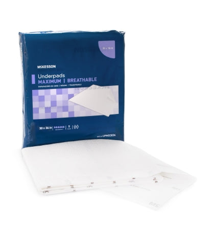 McKesson McKesson Max Breathable Underpad 30 X 36 Inch Disposable Fluff / Polymer Heavy Absorbency - UPMX3036