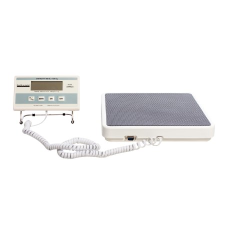 Health O Meter - Floor Scale Digital LCD Display 400 lbs./ 180 kg Capacity White AC Adapter / Battery Operated - 349KLXAD
