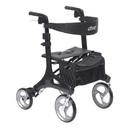 drive Nitro Elite CF - 4 Wheel Rollator Black Adjustable Height / Lightweight / Folding Carbon Fiber Frame - RTL10266CF
