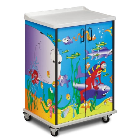 Clinton Industries Mobile Phlebotomy Cabinet 18 X 23 X 35.5 Inch 2 Shelves - 68937