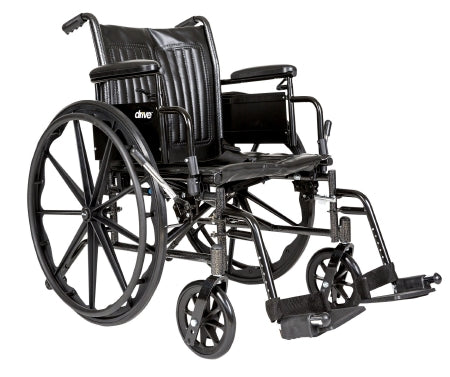 Drive Medical Cruiser II Wheelchair Dual Axle Desk Length Arm Flip Back, Removable Arm Style Mag Wheel Black 18 Inch Seat Width 250 lbs. Weight Capacity - K218-SF
