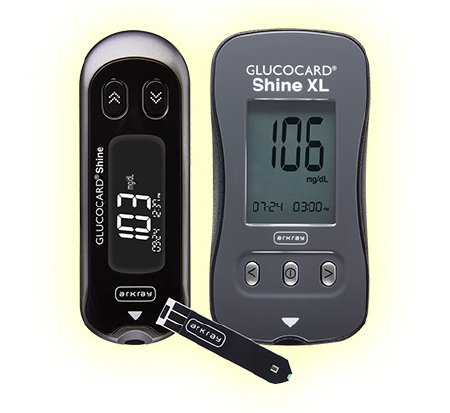 Glucocard Shine - Blood Glucose Meter 5 Second Results Stores Up To 500 Results , 7 , 14 , and 30 Day Averaging Auto Coding - 540001