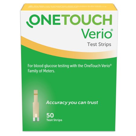 OneTouch Verio - Blood Glucose Test Strips 50 Strips per Box Our smallest sample size ever at 0.4 Microliter and fast results in just 5 seconds For Family of Meters - 022899