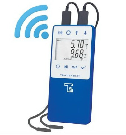 Control 3 Holdings LLC TraceableLIVE Datalogging Refrigerator / Freezer Thermometer Fahrenheit / Celsius -58° to 140°F (-50° to 60°C) 2 Bullet Probes Handheld Battery Operated - 6502