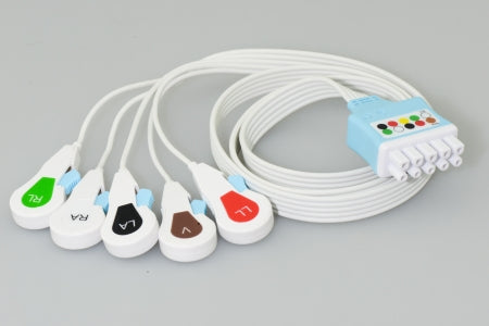 Sage Services Group ECG Lead Set 0.9 Meter, Disposable, 5 Lead, 0.9 Meter For Vital Signs Monitor - L02-05-DS