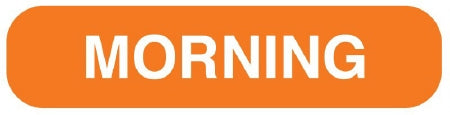 United Ad Label Pre-Printed Label Instructional Label MORNING Orange 3/8 X 1-5/8 Inch - ULRXA1221