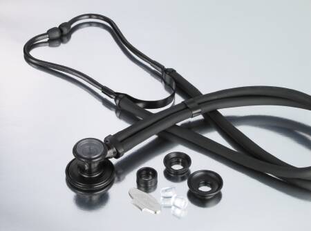 American Diagnostic Corp Adscope Sprague Stethoscope Black 2-Tube 22 Inch Tube Double Sided Chestpiece - 645