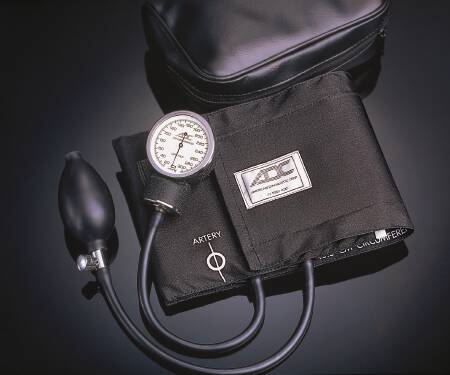 American Diagnostic Corp Diagnostix 760 Series Aneroid Sphygmomanometer Pocket Style Hand Held 2-Tube Large Adult Size Arm - 760-12XBK