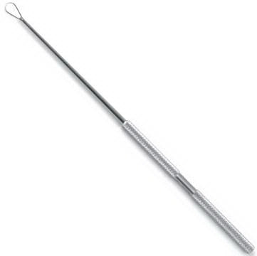Jedmed Instrument Company Jedmed Ear Curette Billeau 6-5/16 Inch Length Single-ended Round Handle Size 3, 4 X 7 mm Tip Wire Loop Tip - 31-0203
