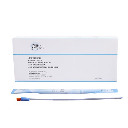 Cure Ultra - Urethral Catheter Coude Tip Lubricated PVC 16 Fr. 16 Inch - ULTRAM16C