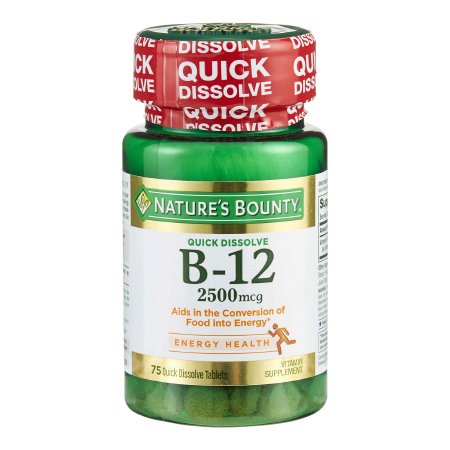 Nature's Bounty - Vitamin Supplement Vitamin B12 2500 mcg Strength Tablet 75 per Bottle - 07431258911
