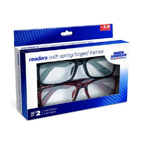 Jobar International North American Health & Wellness Reading Glasses / Sunglasses Kit Clear Tint Plastic Lens Black Frame Over Ear One Size Fits Most - JB7761-2.5