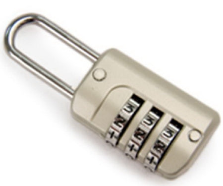Hopkins Medical Products Mini Combination Lock Bright Nickel Steel Shackle 1/8 Inch Shackle - 533470