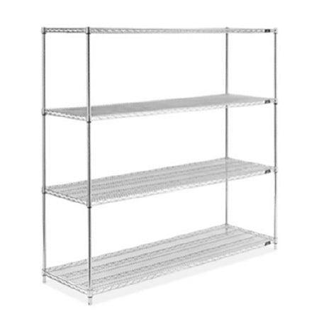 Uline - Shelving Unit 4 Shelves 72 X 24 X 72 Inch Silver - H2948-72