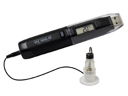 VFC 5000 - Refrigerator / Freezer Vaccine Data Logger Kit Fahrenheit / Celsius -40° to +257°F (-40° to +125°C) Bottle Probe Desk / Wall / Door Mount Battery Operated - VFC5000-TP