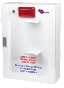 HeartStation - Surface-Mount AED Cabinet With Audible Arlarm and Strobe Light For use with Heartstation AED - RC2000W-S