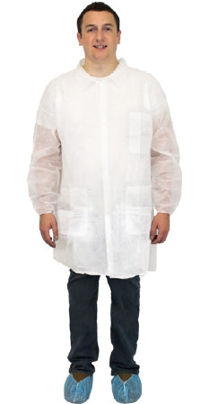 Seidman Associates - Sqwincher Safety Zone Lab Coat White X-Large Long Sleeves Knee Length - DLWH-XL-E-EW