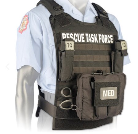 North American Rescue Rescue Task Force Vest Kit Standard Black Sleeveless Adult - 80-0363