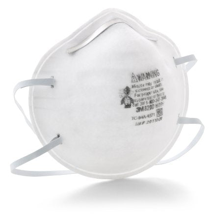 3M Particulate Respirator Mask N95 Cup Earloops One Size Fits Most White - 8200